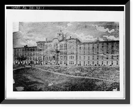 Iowa Institute for Education of the Deaf & Dumb, South Avenue & State Route 92 Vicinity, Council Bluffs, Pottawattamie County, IA, Vintage Wall Art