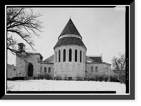 Historic Framed Print, Grace Episcopal Cathedral, 1121 Main Street, Davenport, Scott County, IA - 8,  17-7/8" x 21-7/8"