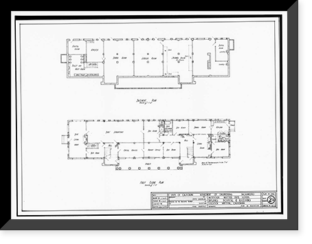 Historic Framed Print, Whittier State School, Hospital & Receiving Building, 11850 East Whittier Boulevard, Whittier, Los Angeles County, CA - 24,  17-7/8" x 21-7/8"