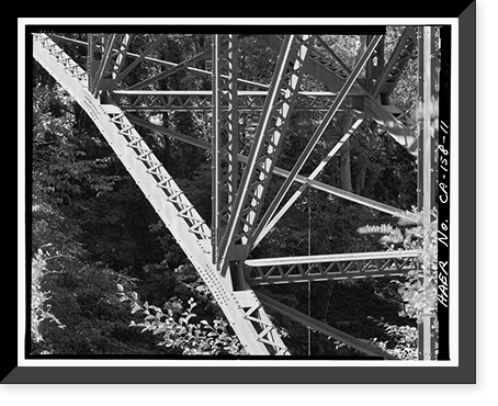 Historic Framed Print, Gault Bridge, Spanning Deer Creek at South Pine Street, Nevada City, Nevada County, CA - 11,  17-7/8" x 21-7/8"