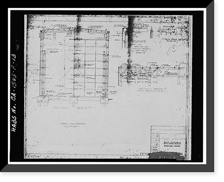 Historic Framed Print, Mare Island Naval Shipyard, Chemical Cleaning Facility, North of Fourteenth Street, between California & R, Vallejo, Solano County, CA - 13,  17-7/8" x 21-7/8"