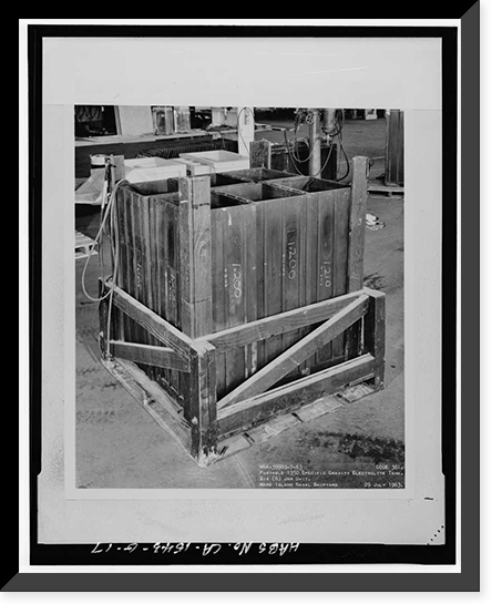 Historic Framed Print, Mare Island Naval Shipyard, Acid Mixing Facility, California Avenue & E Street, Vallejo, Solano County, CA - 17,  17-7/8" x 21-7/8"