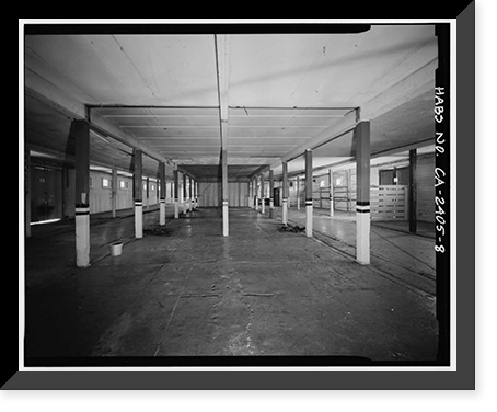 Historic Framed Print, Presidio of San Francisco, Cavalry Stables, Cowles Street, between Lincoln Boulevard & McDowel, San Francisco, San Francisco County, CA - 8,  17-7/8" x 21-7/8"