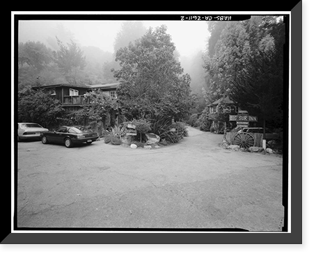 Historic Framed Print, Deetjen's Big Sur Inn, East Side of State Highway 1, Big Sur vicinity, Monterey County, CA - 2,  17-7/8" x 21-7/8"