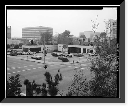 Historic Framed Print, C.F. Forbes Gas Station, 195 North Raymond Avenue, Pasadena, Los Angeles County, CA,  17-7/8" x 21-7/8"