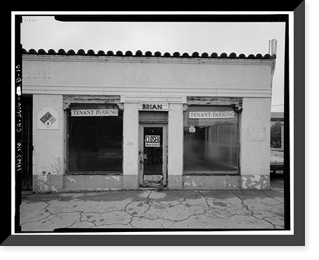 Historic Framed Print, C.F. Forbes Gas Station, Automobile Repair Shop, 195 North Raymond Avenue, Pasadena, Los Angeles County, CA - 20,  17-7/8" x 21-7/8"