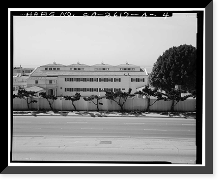 Historic Framed Print, Marion Davies Estate, Fence & Bulkhead, 415 Pacific Coast Highway, Santa Monica, Los Angeles County, CA - 4,  17-7/8" x 21-7/8"