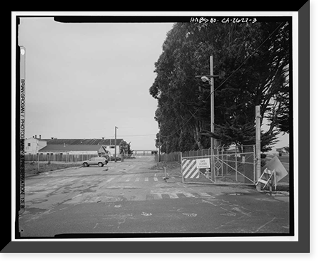 Historic Framed Print, Presidio of San Francisco, Post Engineer's Headquarters Office, Crissy Field North cantonment, San Francisco, San Francisco County, CA,  17-7/8" x 21-7/8"