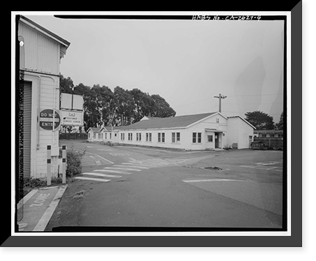 Historic Framed Print, Presidio of San Francisco, Post Engineer's Headquarters Office, Crissy Field North cantonment, San Francisco, San Francisco County, CA - 2,  17-7/8" x 21-7/8"
