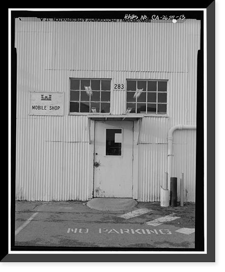 Historic Framed Print, Presidio of San Francisco, Warehouse & Auto Shop, Crissy Field North cantonment, San Francisco, San Francisco County, CA - 13,  17-7/8" x 21-7/8"