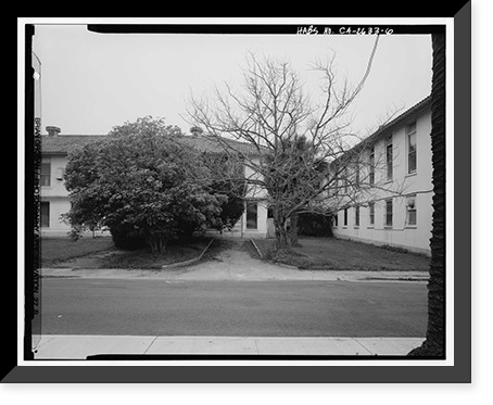 Historic Framed Print, Presidio of San Francisco, Letterman General Hospital, Building No. 27, Letterman Hospital Complex, Edie Road, San Francisco, San Francisco County, CA - 6,  17-7/8" x 21-7/8"