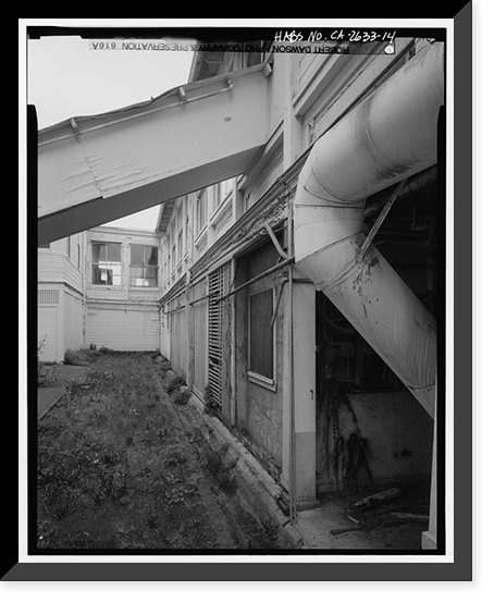 Historic Framed Print, Presidio of San Francisco, Letterman General Hospital, Building No. 27, Letterman Hospital Complex, Edie Road, San Francisco, San Francisco County, CA - 14,  17-7/8" x 21-7/8"