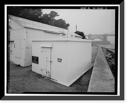 Historic Framed Print, Presidio of San Francisco, Flammable Storage Building Submarine Mine Depot, Fort Point vicinity, Long Avenue, San Francisco, San Francisco County, CA - 2,  17-7/8" x 21-7/8"