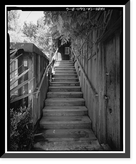 Historic Framed Print, Deetjen's Big Sur Inn, Hayloft Building, East Side of State Highway 1, Big Sur, Monterey County, CA - 6,  17-7/8" x 21-7/8"