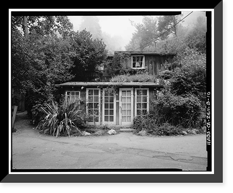 Historic Framed Print, Deetjen's Big Sur Inn, Hayloft Building, East Side of State Highway 1, Big Sur, Monterey County, CA - 10,  17-7/8" x 21-7/8"