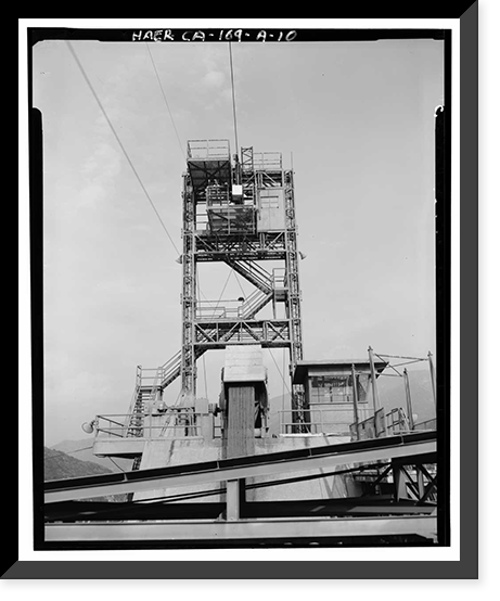 Historic Framed Print, Variable Angle Launcher Complex, Variable Angle Launcher, CA State Highway 39 at Morris Reservior, Azusa vicinity, Los Angeles County, CA - 10,  17-7/8" x 21-7/8"