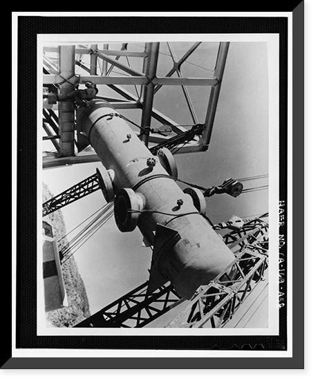 Historic Framed Print, Variable Angle Launcher Complex, Variable Angle Launcher, CA State Highway 39 at Morris Reservior, Azusa vicinity, Los Angeles County, CA - 58,  17-7/8" x 21-7/8"