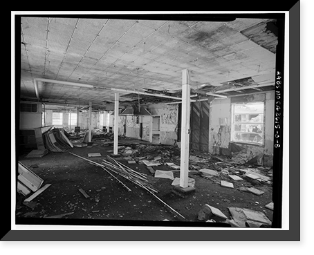 Historic Framed Print, Mill Valley Air Force Station, Mess Hall, East of Ridgecrest Boulevard, Mount Tamalpais, Mill Valley vicinity, Marin County, CA - 8,  17-7/8" x 21-7/8"