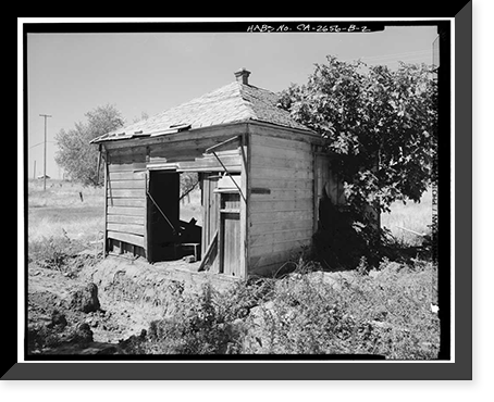 Historic Framed Print, Hudson-Cippa-Wolf Ranch, Bunkhouse, Sorento Road, Sacramento, Sacramento County, CA - 2,  17-7/8" x 21-7/8"