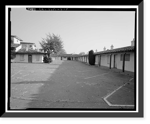 Historic Framed Print, Mission Motel, South Court, 9235 MacArthur Boulevard, Oakland, Alameda County, CA - 8,  17-7/8" x 21-7/8"