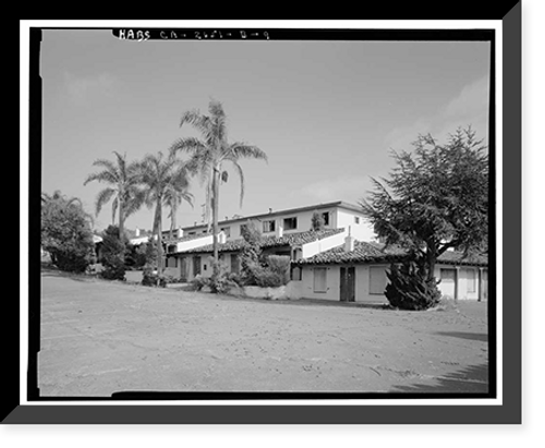 Historic Framed Print, Mission Motel, South Court, 9235 MacArthur Boulevard, Oakland, Alameda County, CA - 9,  17-7/8" x 21-7/8"