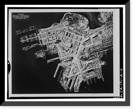 Historic Framed Print, Hunters Point Naval Shipyard, Drydock No. 4, San Francisco, San Francisco County, CA - 6,  17-7/8" x 21-7/8"