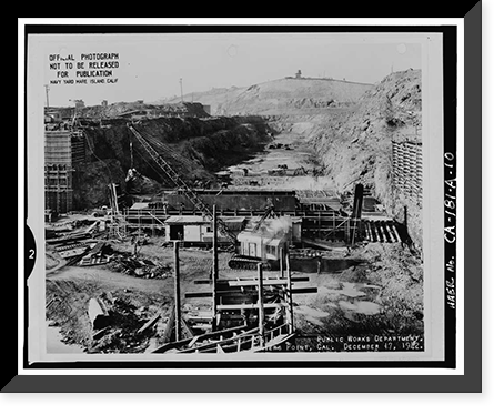 Hunters Point Naval Shipyard, Drydock No. 4, San Francisco, San Francisco County, CA - 10, Vintage Print