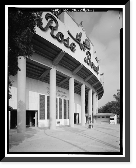 Historic Framed Print, Rose Bowl Stadium, 1001 Rose Bowl Drive, Pasadena, Los Angeles County, CA,  17-7/8" x 21-7/8"