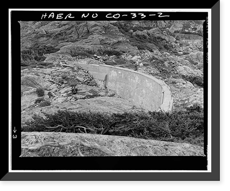 Bluebird Dam, On Ouzel Creek 7 miles west of Allenspark, Allenspark vicinity, Boulder County, CO - 2, Historic Reproduction