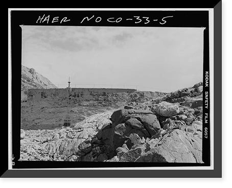 Historic Framed Print, Bluebird Dam, On Ouzel Creek 7 miles west of Allenspark, Allenspark vicinity, Boulder County, CO - 5,  17-7/8" x 21-7/8"
