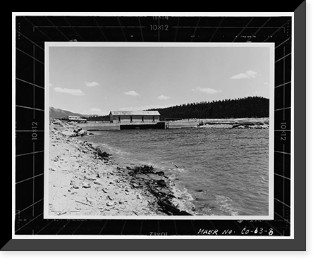 Twin Lakes Dam & Outlet Works, Beneath Twin Lakes Reservoir, T11S, R80W, S22, Twin Lakes vicinity, Lake County, CO - 8, Vintage Print