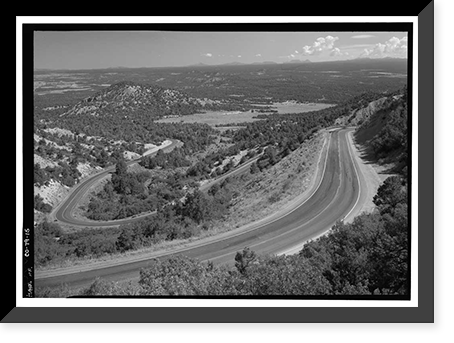Historic Framed Print, Mesa Verde National Park Main Entrance Road, Cortez, Montezuma County, CO - 15,  17-7/8" x 21-7/8"