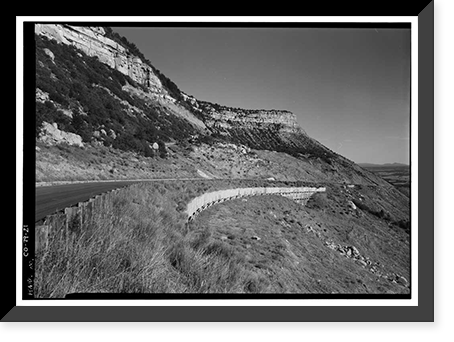 Historic Framed Print, Mesa Verde National Park Main Entrance Road, Cortez, Montezuma County, CO - 21,  17-7/8" x 21-7/8"