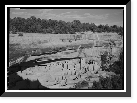 Historic Framed Print, Mesa Verde National Park Main Entrance Road, Cortez, Montezuma County, CO - 65,  17-7/8" x 21-7/8"