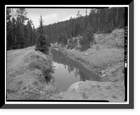 Historic Framed Print, Grand Ditch, Baker Creek to LaPoudre Pass Creek, Grand Lake vicinity, Grand County, CO,  17-7/8" x 21-7/8"