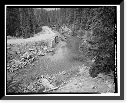 Historic Framed Print, Grand Ditch, Baker Creek to LaPoudre Pass Creek, Grand Lake vicinity, Grand County, CO - 3,  17-7/8" x 21-7/8"