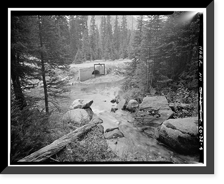 Historic Framed Print, Grand Ditch, Baker Creek to LaPoudre Pass Creek, Grand Lake vicinity, Grand County, CO - 4,  17-7/8" x 21-7/8"