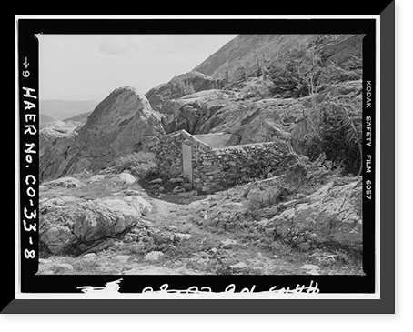Bluebird Dam, Rock Cabin, On Ouzel Creek 7 miles west of Allenspark, Allenspark vicinity, Boulder County, CO, Historic Reproduction