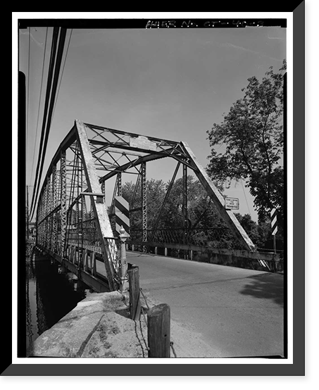 Historic Framed Print, Tariffville Road Bridge, Spanning Farmington River on Tariffville Road (Con, Simsbury, Hartford County, CT - 3,  17-7/8" x 21-7/8"
