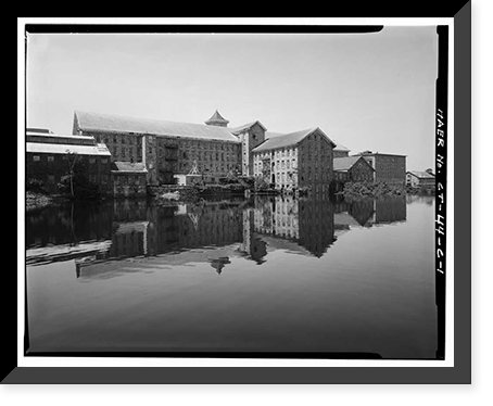 Willimantic Linen Company, Mill No. 2, South Main Street opposite Durham Street, North ba, Windham, Windham County, CT, Vintage Wall Art