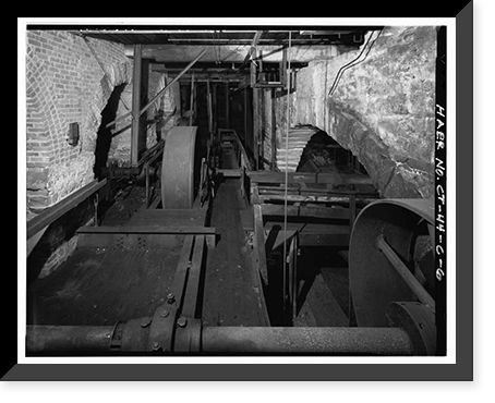 Historic Framed Print, Willimantic Linen Company, Mill No. 2, South Main Street opposite Durham Street, North ba, Windham, Windham County, CT - 6,  17-7/8" x 21-7/8"