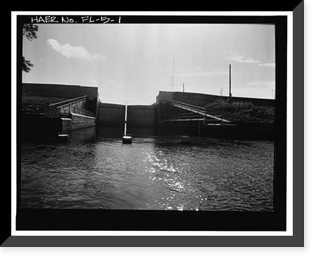 Hurricane Gate Structure 4, Herbert Hoover Dike on Lake Okeechobee, Belle Glade, Palm Beach County, FL, Vintage Poster