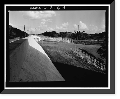 Historic Framed Print, Hurricane Gate Structure 3, Herbert Hoover Dike on Lake Okeechobee, Belle Glade, Palm Beach County, FL - 4,  17-7/8" x 21-7/8"