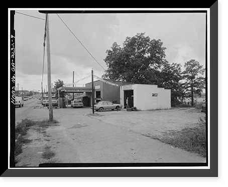 Historic Framed Print, Greenhouse Service Station, 522 South Main Street, Woodstock, Cherokee County, GA - 4,  17-7/8" x 21-7/8"