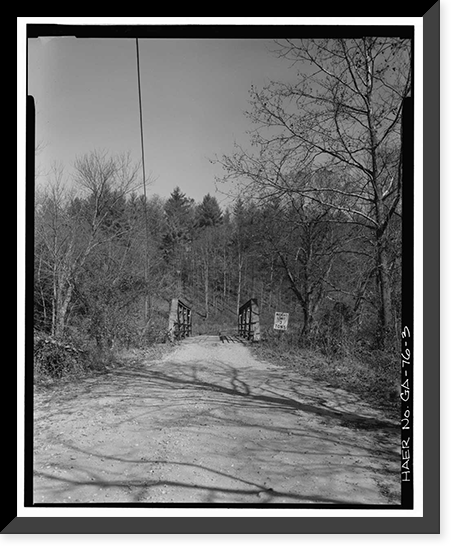 Historic Framed Print, Georgia DOT Bridge No. 111/01010/00186N, Spanning Noontootle Creek on County Road 218, Stock Hill vicinity, Fannin County, GA - 3,  17-7/8" x 21-7/8"