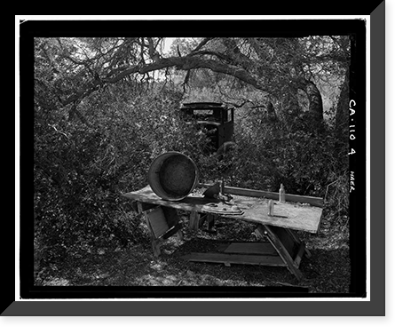 Historic Framed Print, Wall Street Gold Mill, Twentynine Palms vicinity, San Bernardino County, CA - 4,  17-7/8" x 21-7/8"