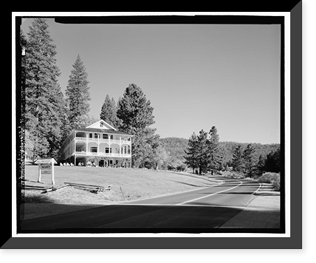 Historic Framed Print, Wawona Road, Between South Entrance & Yosemite Valley, Yosemite Village, Mariposa County, CA - 22,  17-7/8" x 21-7/8"