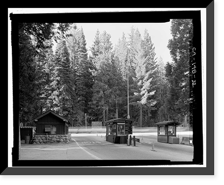 Historic Framed Print, Wawona Road, Between South Entrance & Yosemite Valley, Yosemite Village, Mariposa County, CA - 27,  17-7/8" x 21-7/8"