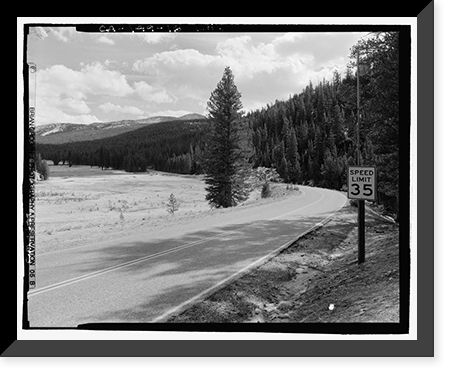 Historic Framed Print, Tioga Road, Between Crane Flat & Tioga Pass, Yosemite Village, Mariposa County, CA - 16,  17-7/8" x 21-7/8"