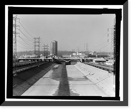 Historic Framed Print, First Street Bridge, Spanning Los Angeles River at First Street, Los Angeles, Los Angeles County, CA,  17-7/8" x 21-7/8"